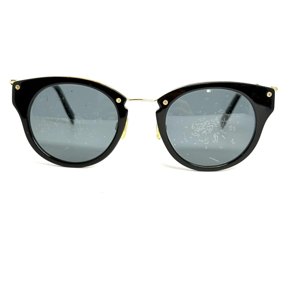 Warby Parker Hadley 3100 Black Gold Round Cat Eye Eyeglass Frame Italy 47-21-140